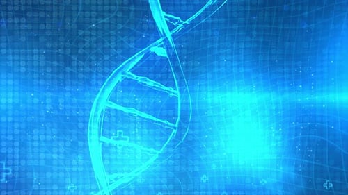 Digital DNA genome double helix 3D .