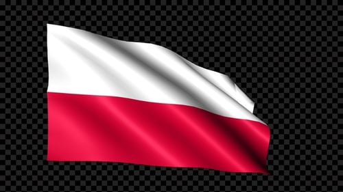 Poland Flag Blowing In The Wind