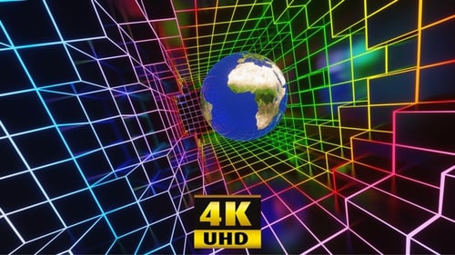 Planet In The Neon Tunnel 4K