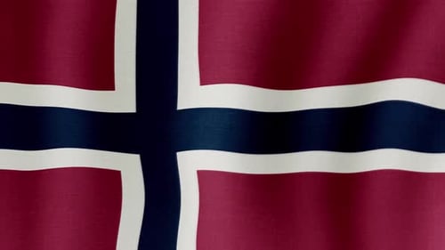 Waving Flag of Norway Close Up