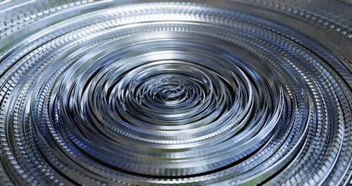 Seamless Loop of Abstract Metallic Spiraling Rings