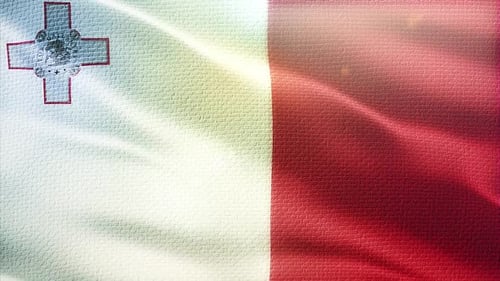 Waving Malta Flag Realistic Loop Animation