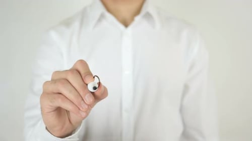 Hand Writes Online With Marker on Glass