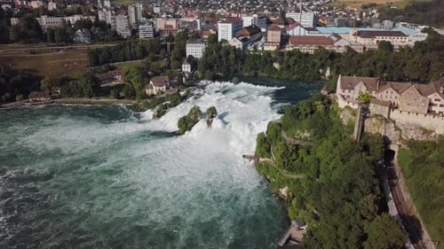 Aerial View of Rhine Falls, Switzerland