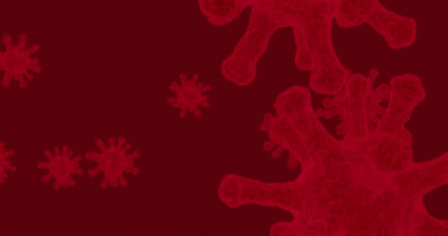 Red Background 3d Simulation of Corona Virus