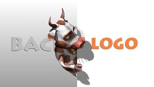 Animated Cartoon Cow Character Peeking Reveal