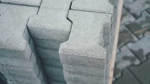 Pile of Paving Sett Waiting To Be Put on the Ground