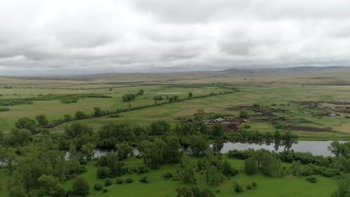 River with Village