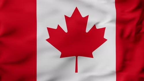 Realistic Canadian Flag Waving Seamless Loop Animation