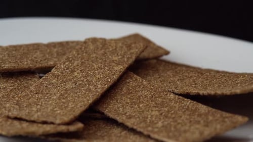 Pile of Crispbread on Plate
