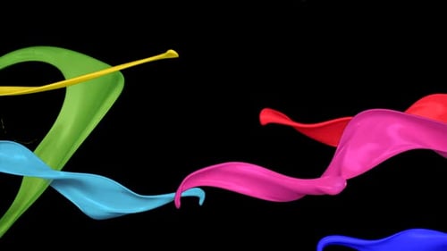 Colorful Paint Streams Abstract Animated Background
