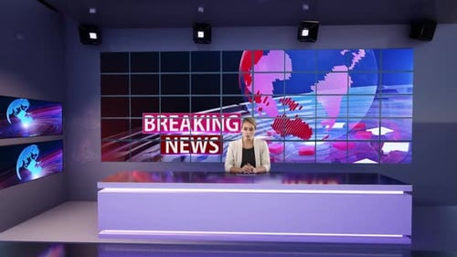 3D Virtual Tv Studio News B9019
