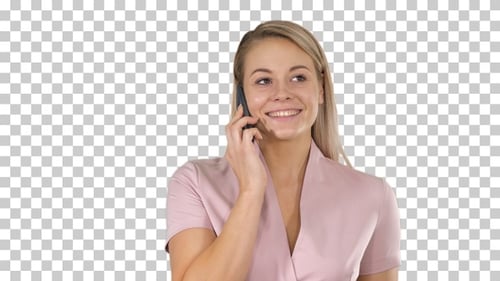 Portrait of Smiling Beautiful Young Woman Close up With Mobile