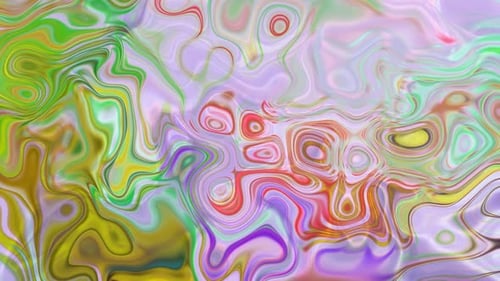Fond animé liquide en marbre holographique futuriste vert rose blanc jaune