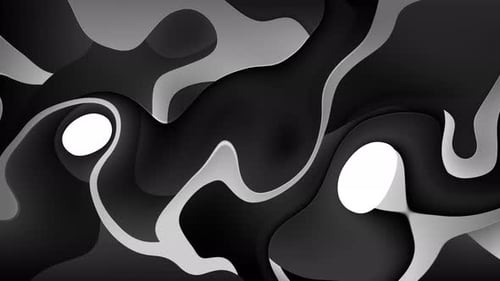 Abstract Monochrome Fluid Shapes Motion Background Loop