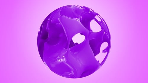 Vibrant Purple Liquid Splash Sphere Animation