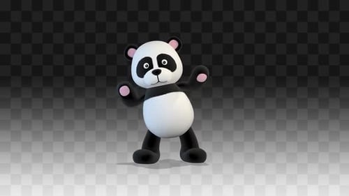 Happy Waving Panda 3D Character Animation