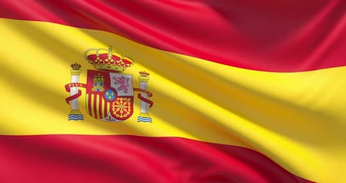 Realistic Waving Spanish Flag Animation