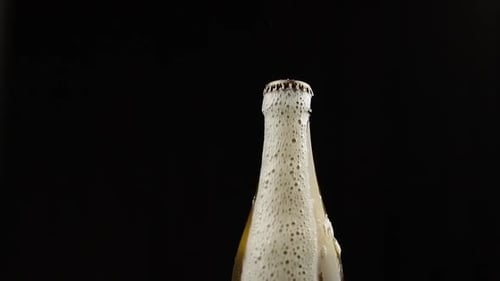 Refreshing Beer Bottle Opening with Foam