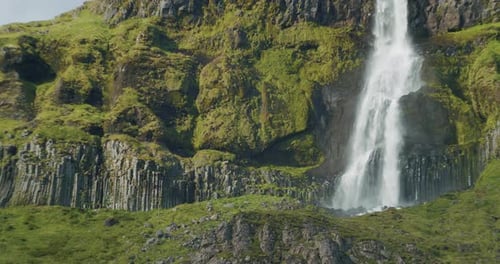 Beautiful Waterfall Cascade in Eastern Iceland