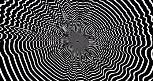 Concentric Wavy Circular Lines Abstract Symbo