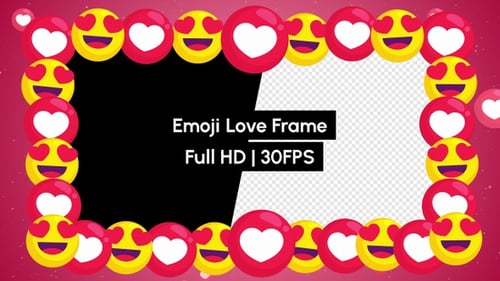 Liebe Herz Emoji-Rahmen-Hintergrund mit Alpha