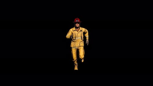 4K Fireman Run Front View