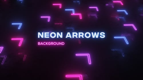 Neon Glowing Arrows Flying Background