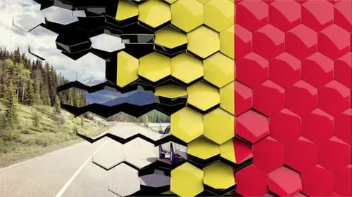 Abstract Hexagon Grid Flip Transition