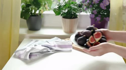 Fresh Figs on a Plate by the Window