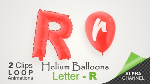 Animated Red Balloon Letters R for Celebrations and Birthdays