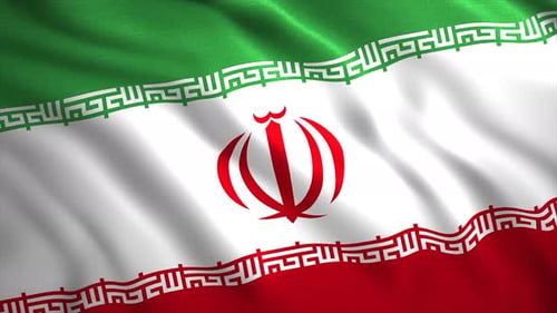 Realistic Slow Motion Waving Flag of Iran
