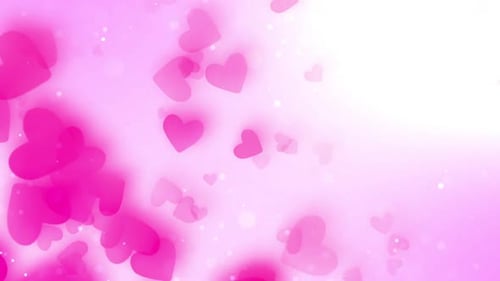 Romantic Floating Pink Hearts Particle Background