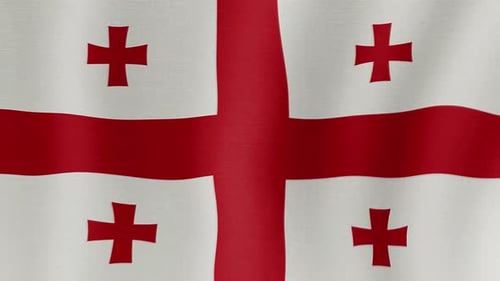 Waving Flag of Georgia in Gentle Motion