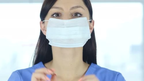 Close Up of Scientist, Doctor in Mask