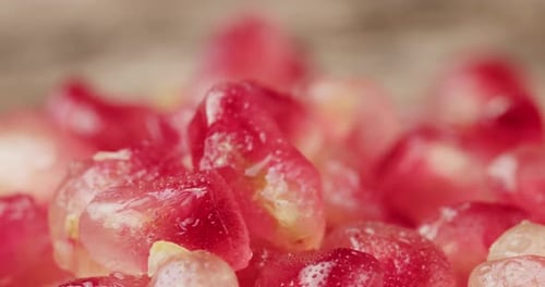 Macro Shot of Fresh Red Pomegranate Seeds