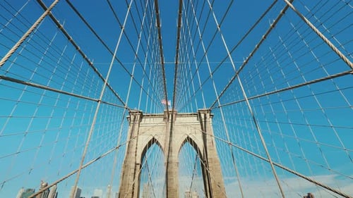 Wide Angle Shot: Walk on the Brooklyn Bridge