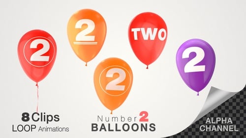 3D Animated Numbered Balloons Pack