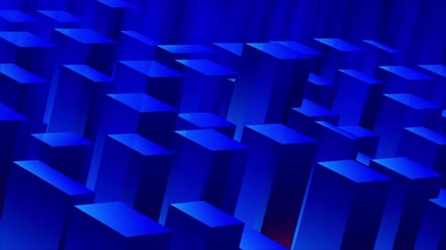 Dynamic Blue Geometric Blocks Waving Loop Background