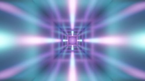 Futuristic Neon Light Tunnel Hyperspace Animation Loop