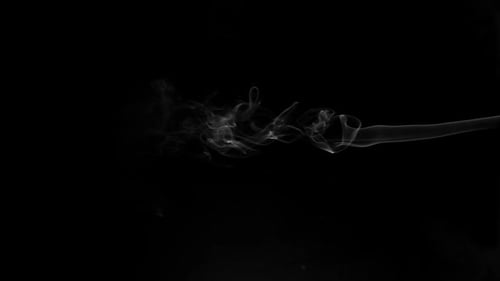 Ethereal White Smoke Plumes Against Black Backdrop
