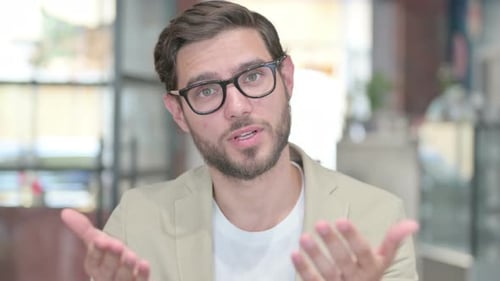 Young Man Talking on Online Video Call