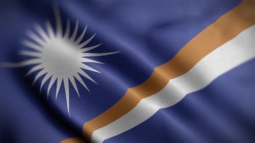 Realistic Waving Flag of the Marshall Islands Loop