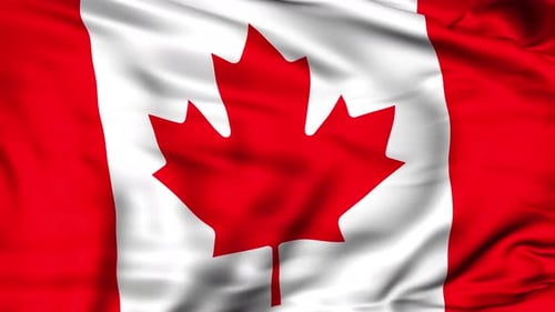 Realistic Waving Flag of Canada Seamless Loop