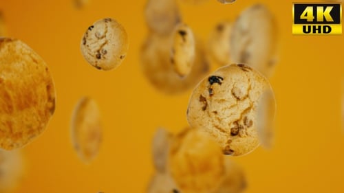 Seamless Loop of Falling Chocolate Chip Cookies