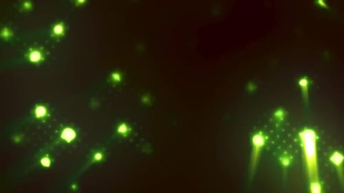 Futuristic Green Glowing Lights Grid Pattern Motion Background