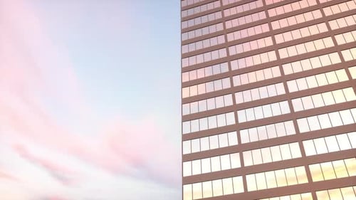 Ventanas del edificio de oficinas y vista aérea del edificio del rascacielos