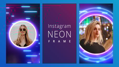 Animated Neon Circular Frame for Social Media Stories