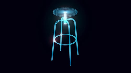 Industrial Bar Stool Hologram Rotating 4k