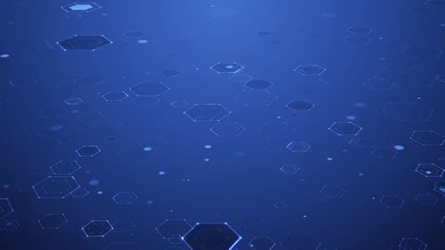 Animated Blue Technology Hexagon Grid Background Loop